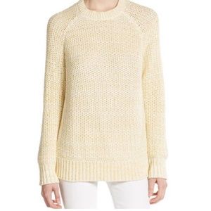 Vince | Chartreuse Chunky Knit Crew Neck Long Sleeve Banded Cuffs Tunic Sweater